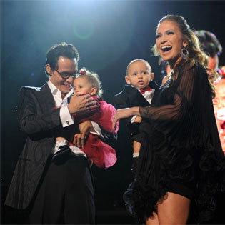 Jennifer Lopez and Mark Anthony with Twins