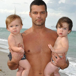 Ricky Martin with Twins
