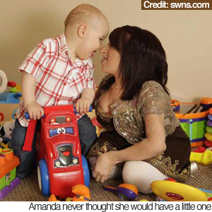 Amanda Moore with Son