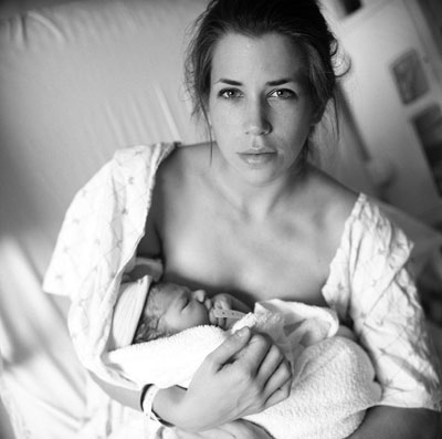 Woman in a delivery room