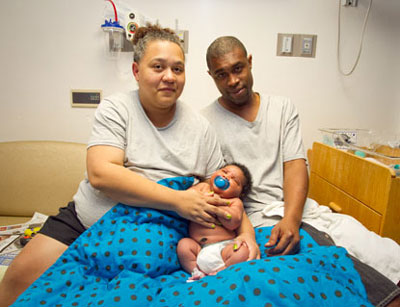 Heaviest Newborn with parents Janet Johnson, Michael Brown