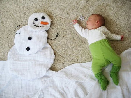 Adele Enersen Baby Photos Snowman