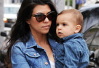 Pregnant Kourtney Kardashian with son Mason