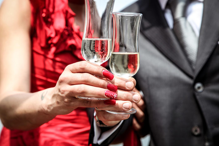 party-alcohol-champaign-nails-nail-art-red-dress-couple-happy
